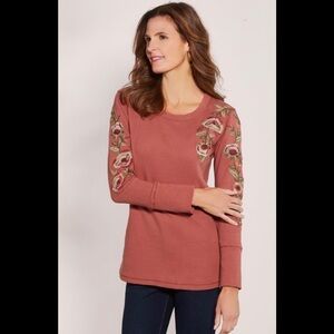 Soft Surroundings Frankie Embroidered Tunic Top
